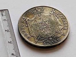 1812 Silber 5 Lire 25gr Italien Regno d`Italia gute Konturen